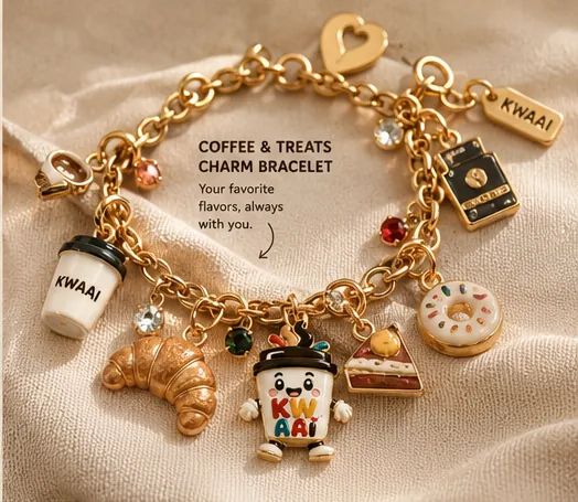 KWAAI Coffee and Treats Charm Bracelet